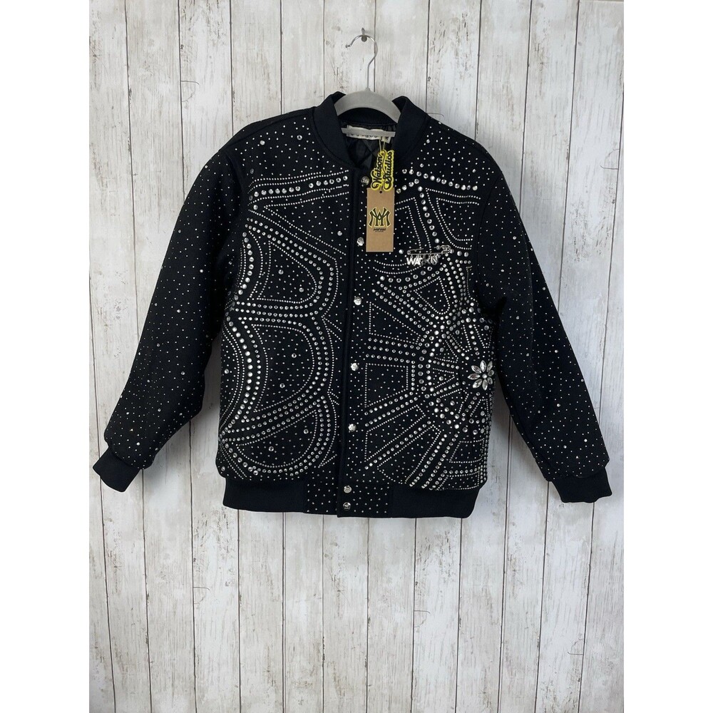Watson Studio Crystal Spiderweb Varsity Jacket Men’s M Streetwear NWT $350